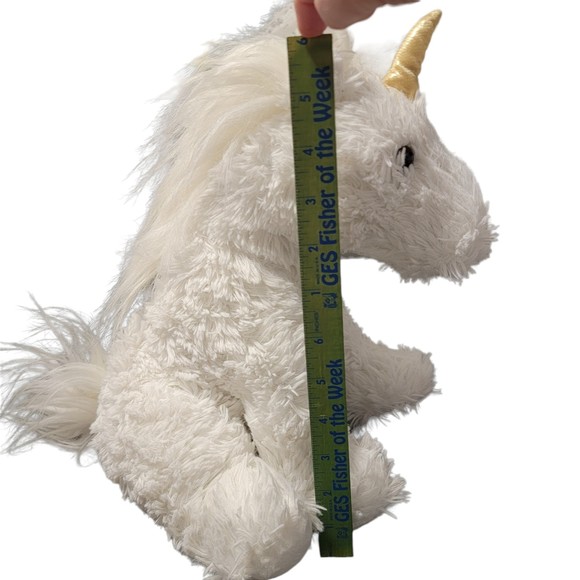 Aurora White 2018‎ Unicorn Gold Horn Black Eyes Animal Plush Stuffed Toy 12 In - Picture 5 of 9